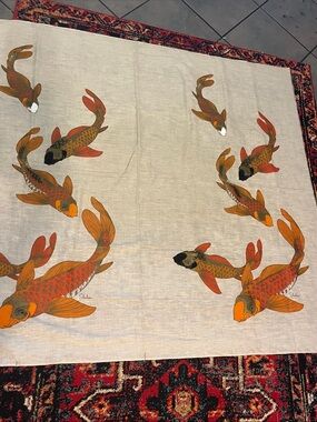 Shaheen koi fish fabric Hawaiian Double panel